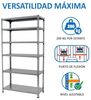 Simon Rack Schwerlastregal, 2500 x 1200 x 400 mm, Bis 200 kg Belastbar, 6 Verstellbare Ablagen, Kellerregal, Lagerregal, Grau - Simonclick Bild 4