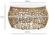Design Metall Couchtisch Gold mit weißer Marmor Tischplatte 60 cm rund - Aluminium Wohnzimmertisch Modern - Loungetisch Alu Beistelltisch Wohnzimmer Handmade Bild 3