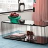 Kare Design Couchtisch Wire Double, Schwarz, Pflegeleicht Sicherheitsglas, Wohnzimmertisch, Stahlgestell, Tischplatte aus Glas, Wohnzimmer, Rechteckig, 42 x 120 x 60 cm (H/B/T) Bild 2