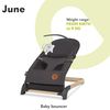 Lionelo June Babywippe für Neugeborene bis 9 kg, bequemer Stuhl mit natürlicher beruhigender Bewegung, ergonomische Rückenstütze, 3-Punkt-Sicherheitsgurt, weiches atmungsaktives Gewebe, leicht & Bild 2