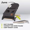 Lionelo June Babywippe für Neugeborene bis 9 kg, bequemer Stuhl mit natürlicher beruhigender Bewegung, ergonomische Rückenstütze, 3-Punkt-Sicherheitsgurt, weiches atmungsaktives Gewebe, leicht & Bild 5