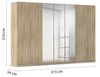 Rauch Möbel Alabama, Kleiderschrank für Schlafzimmer, Kinderzimmer, Wohnzimmer, Garderobe, Flur, 7-türig, Spiegel, mit Zubehör Premium, Farbe Eiche Sonoma, Holz, Breite 315 cm Bild 3