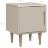 Forte Sherbrooke Nachtschrank 50, moderner Skandi-Stil, leichte Montage Dank EasyKlix by Forte, Tür mit Griffmulde, hohe Füße, Holzwerkstoff, Kaschmir Beige, 44,8 cm breit x 57,8 cm hoch x 43 cm tief Bild 3