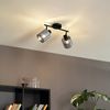 Qazqa LED Aufbaustrahler Laura, ohne Leuchtmittel, E27, Grau, Art Deco, Glas, 2-flammig Bild 2