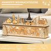 HOMCOM Weihnachtsdorf Weihnachtsdeko, Weihnachtsdorf, 10 LEDs, Holz, 45 x 10 x 25cm, Kirche mit integrierter LED-Beleuchtung, Höhe 25 cm Bild 3