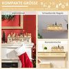 HOMCOM Weihnachtsdorf Weihnachtsdeko, Weihnachtsdorf, 10 LEDs, Holz, 45 x 10 x 25cm, Kirche mit integrierter LED-Beleuchtung, Höhe 25 cm Bild 5