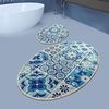 Badezimmerteppich-Set, 2-teilig, Mosaik, Blau Bild 2