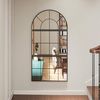 HOMCOM Wandspiegel mit Metallrahmen, dekorative Fensterspiegel (Hängespiegel, 3-St, bogenförmiger Spiegel), für Badezimmer Wohnzimmer Schwarz Bild 5
