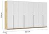 Rauch Möbel Alabama, Kleiderschrank für Schlafzimmer, Kinderzimmer, Wohnzimmer, Garderobe, Flur, 8-türig, mit Zubehör Classic, Farbe Weiß/Eiche Artisan, Holz, Breite 360 cm Bild 3
