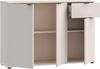 Forte GANYMEDE Sideboard 120, minimalistische Kommode, 3-türig, 1 Schublade, Holzwerkstoff, Wohn-/Schlafzimmer, Kaschmir Beige, 119,8 cm breit x 82,3 cm hoch x 34,1 cm tief Bild 5