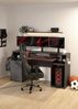 Dmora - Schreibtisch Mezzani, Arbeitstisch mit 1 Tür und 1 Schublade, ideal für Büro und Gaming, 171x62 h89 cm, Grau Bild 5