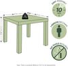 Furinno Klassischer Heimischer Quadratischer Beistelltisch, Set von 2, Bernstein-Kiefer Bild 3