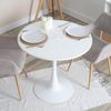 MEUBLE COSY Runder Esstisch Klein Tisch Küchentisch Esszimmertisch 2-4 Personen für Küche, Wohnzimmer, Büro, 80 x 80 x 73 cm, Weiß Bild 4