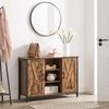 Vasagle Sideboard mit offenen Regalfächern, Holz / Stahl vintagebraun-schwarz, 100 x 35 x 70 cm (L x B x H) Bild 5
