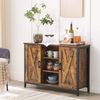 Vasagle Sideboard mit offenen Regalfächern, Holz / Stahl vintagebraun-schwarz, 100 x 35 x 70 cm (L x B x H) Bild 2