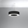 Pendelleuchte, Schwarz, Weiß, Glas, Stoff, Stahl, H 110 cm Bild 3
