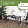 Outsunny Gartentisch Campingtisch, Buffettisch mit Stahlgestell, Terrassentisch für 4 Personen, 1-St, Höhenverstellbarer, HDPE, Dunkelgrau, 118 x 60 x 74 cm Bild 4