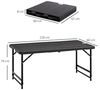 Outsunny Gartentisch Campingtisch, Buffettisch mit Stahlgestell, Terrassentisch für 4 Personen, 1-St, Höhenverstellbarer, HDPE, Dunkelgrau, 118 x 60 x 74 cm Bild 3