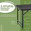 Outsunny Gartentisch Campingtisch, Buffettisch mit Stahlgestell, Terrassentisch für 4 Personen, 1-St, Höhenverstellbarer, HDPE, Dunkelgrau, 118 x 60 x 74 cm Bild 5