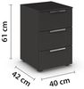 Rauch Möbel Flipp, Nachttisch für Schlafzimmer, Kinderzimmer, Wohnzimmer, Jugendzimmer, Flur, Garderobe, 3 Schubladen, mit Softclose-Funktion, Farbe Schwarz, Breite 40 cm Bild 3