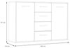 Forte ANTUZA Kommode B x H x T: 122,6 x 88,1 x 34,2, Holzwerkstoff, Betonoptik Hellgrau/Weiß, Groß Bild 3