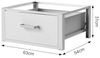 DanDiBo Waschmaschinen Untergestell mit Schublade Metall Weiß 96502 Waschmaschinenunterschrank Waschmaschinensockel Erhöhung Podest Modern Gummiert Bild 2