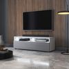 Selsey 'Rednaw' TV-Schrank mit Schublade, Mattweiß / Hochglanz Grau mit LED, 100 cm Bild 3