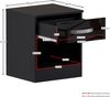 Amazon-Marke – Movian Nachttisch mit 1 Schublade, Hochglanz, schwarz, 47 x 40 x 36 cm Bild 3