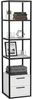 Dmora - Bücherregal Artemis, Büroregal, Mobiler Buchhalter, Bücherbrett, 39x39h169 cm, Weiß und Schwarz Bild 3