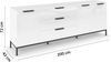 Rauch Möbel Flipp, Sideboard, TV-Schrank, Kommode mit Stauraum, mit Metallkufe Graphit, Alpinweiß/Glasfront Weiß, 3-türig, Glastüren, 3 Schubkästen, Griffe Graphit, 199 x 72 x 42 cm Bild 3