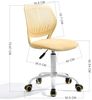 FurnitureR Bürostuhl für Jugendliche, Arbeitsstuhl ohne Armlehnen, höhenverstellbar, eleganter Studienstuhl für Zuhause und Büro, Morandi Gelb Bild 3