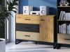 Kommode Colt Sideboard 120x40x90cm schwarz Craft Gold Eiche Premium Steel Bild 2
