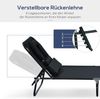 Outsunny Gartenliege Sonnenliege mit Lesefenster Gesichtsöffnung, Dreibeinliege, 1 St, Relaxliege, Schwarz L190 x B56 x H28 cm Bild 4