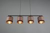 Balkenpendelleuchte DAVOS 4-flammig, Stoffschirme Taupe/Gold, Breite 75cm Bild 5