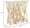 Vente-unique - Wandkonsole - Glas & Teakholz - Naturfarben - GAYANA Bild 3