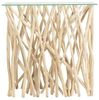 Vente-unique - Wandkonsole - Glas & Teakholz - Naturfarben - GAYANA Bild 4