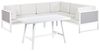 Garten Ecksofa mit Tisch 6-Sitzer CASTELLA FRATTE linksseitig Cremeweiß Metall Bild 4
