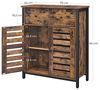 Vasagle 'LSC86BX' Beistellschrank, Sideboard mit Regalebene und Schublade, Küchenschrank, mit Lamellentüren, Wohnzimmer, Schlafzimmer, Arbeitszimmer, Büro, Flur, Industrie-Design, Vintage, Dunkelbraun, 80 x 68,6 x 30 cm Bild 3