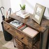 Vasagle 'LSC86BX' Beistellschrank, Sideboard mit Regalebene und Schublade, Küchenschrank, mit Lamellentüren, Wohnzimmer, Schlafzimmer, Arbeitszimmer, Büro, Flur, Industrie-Design, Vintage, Dunkelbraun, 80 x 68,6 x 30 cm Bild 4