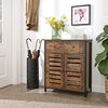 Vasagle 'LSC86BX' Beistellschrank, Sideboard mit Regalebene und Schublade, Küchenschrank, mit Lamellentüren, Wohnzimmer, Schlafzimmer, Arbeitszimmer, Büro, Flur, Industrie-Design, Vintage, Dunkelbraun, 80 x 68,6 x 30 cm Bild 2