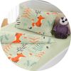 JACK Babybettwäsche 100x135cm Fuchs Wald Natur Grün, Biber, 2 teilig, süßes Kindermotiv mit Füchsen, mit Reißverschluss Bild 4
