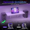 Devoko LED Gaming Tisch L Form mit Monitorständer, Eckschreibtisch für Gamer, Gaming Schreibtisch L Form, Groß Pc Computertisch, Weiß Mattiert, 150x130 cm Bild 4