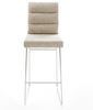 Barstuhl Pela-Flex Webstoff Soft Beige Kufengestell Edelstahl Silberfarben Bild 3