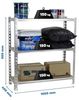 Simonrack Schwerlastregal, Lagerregal, 90 x 100 x 40 cm, Metallregal, Kellerregal, Biegestelle 150 kg, 3 Holzfachböden, Verzinkt/Holz - Maderclick Bild 2
