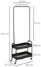 HOMCOM Garderobenständer auf Rollen, mit Kleiderstange, Schuhablage, freistehend, (Kleidungsständer, 1 St, Garderobe), aus Stahl, für Wohnzimmer, Schlafzimmer, bis 16 kg belastbar, Schwarz Bild 5