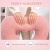 HOMCOM Bürostuhl Drehbar Schreibtischstuhl mit Herzförmige Rückenlehne, ohne Armlehne (Höhenverstellbarer Teddy-Fleece Schminktisch Stuhl, 1 St), für Arbeitszimmer, Rosa Bild 5