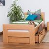 Einzelbett/GästebettEasy Premium Line K2 inkl. 2 Schubladen und 2 Abdeckblenden, 90x200 cm Buche Vollholz massiv Natur Bild 5