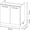 Spülenunterschrank Fame-Line Schwarz gestreift 80 cm ohne Arbeitsplatte Vicco Bild 2