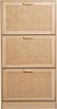 DRW Schuhschrank aus MDF-Holz und natürlichem Rattan, 60 x 24 x 118 cm Bild 2
