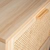 DRW Schuhschrank aus MDF-Holz und natürlichem Rattan, 60 x 24 x 118 cm Bild 3